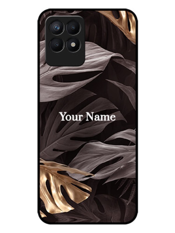 Custom Realme 8i Personalised Glass Phone Case - Wild Leaves digital paint Design