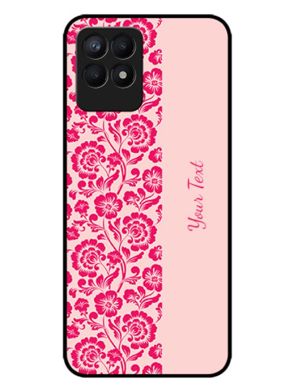 Custom Realme 8i Custom Glass Phone Case - Attractive Floral Pattern Design