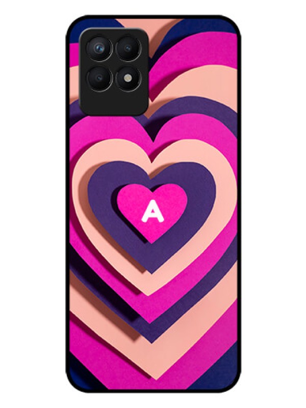 Custom Realme 8i Custom Glass Mobile Case - Cute Heart Pattern Design