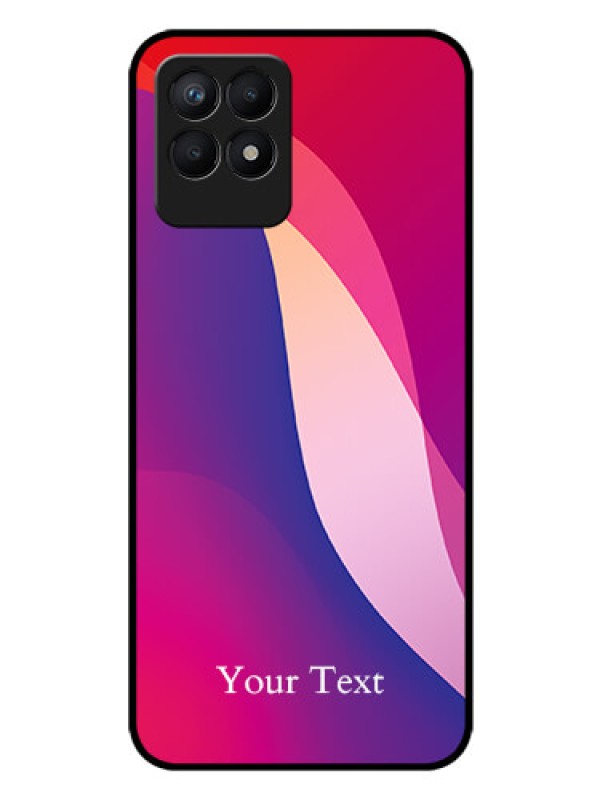 Custom Realme 8i Personalized Glass Phone Case - Digital abstract Overlap Design