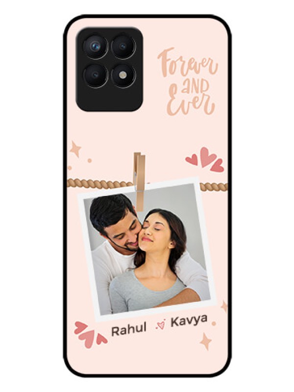 Custom Realme 8i Custom Glass Phone Case - Forever and ever love Design