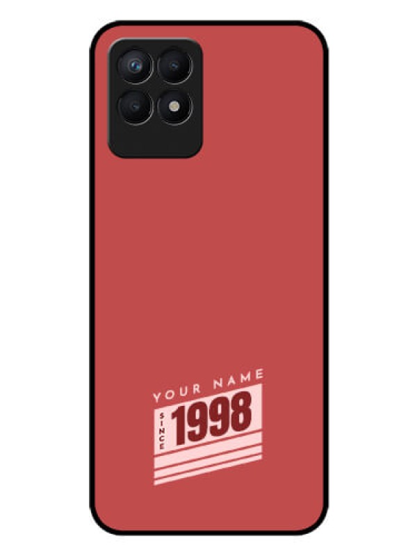 Custom Realme 8i Custom Glass Phone Case - Red custom year of birth Design