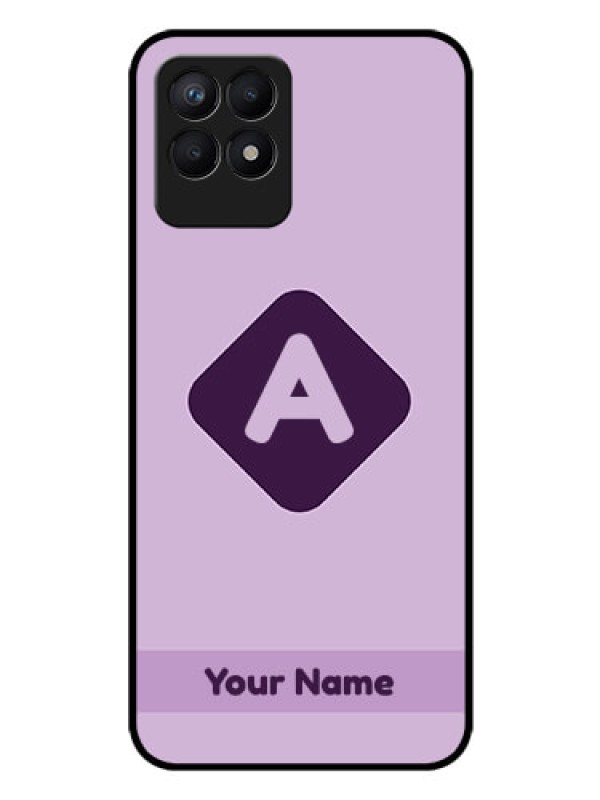 Custom Realme 8i Custom Glass Mobile Case - Custom Letter in curved badge Design