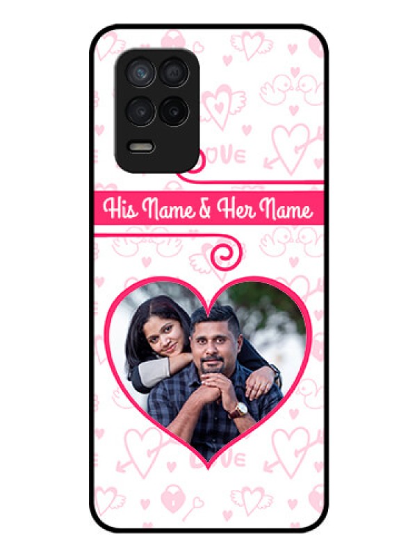 Custom Realme 8s 5G Personalized Glass Phone Case - Heart Shape Love Design