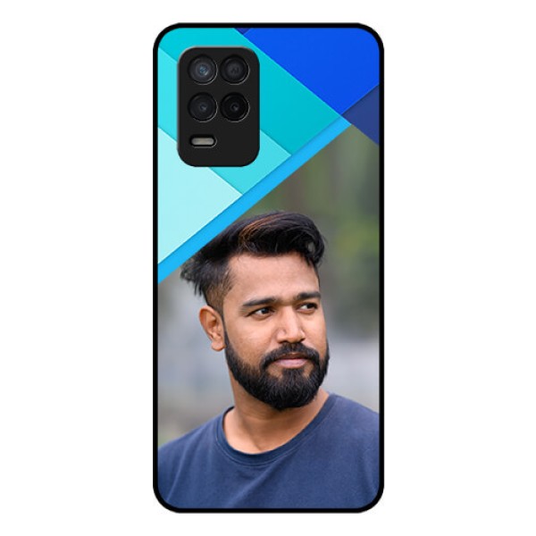 Realme 8s 5G Custom Glass Phone Case - Blue Pattern Design