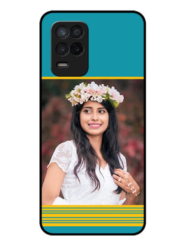 Custom Realme 8s 5G Custom Glass Phone Case - Yellow & Blue Design 