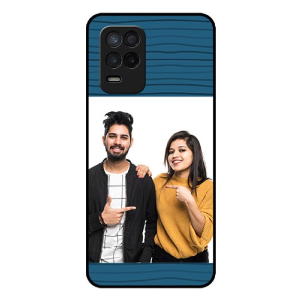 Realme 8s 5G Custom Glass Phone Case - Blue Pattern Cover Design Realme 8s 5G Custom Glass Phone Case - Blue Pattern Cover Design