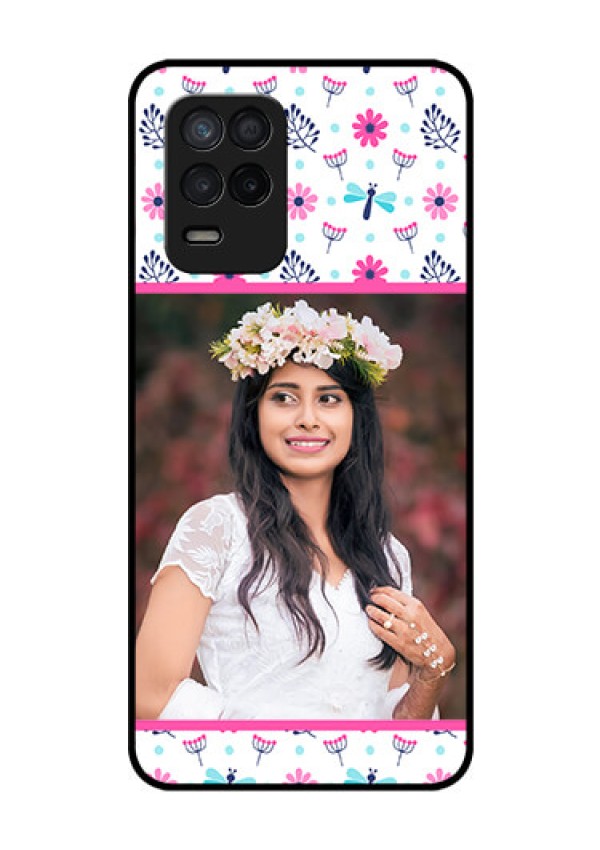 Realme 8s 5G Photo Printing on Glass Case - Colorful Flower Design