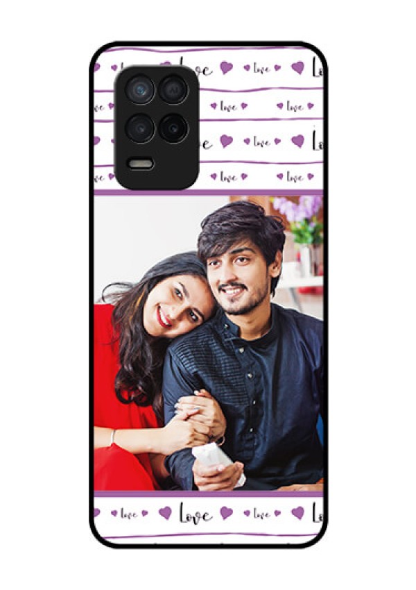 Realme 8s 5G Custom Glass Mobile Case - Couples Heart Design