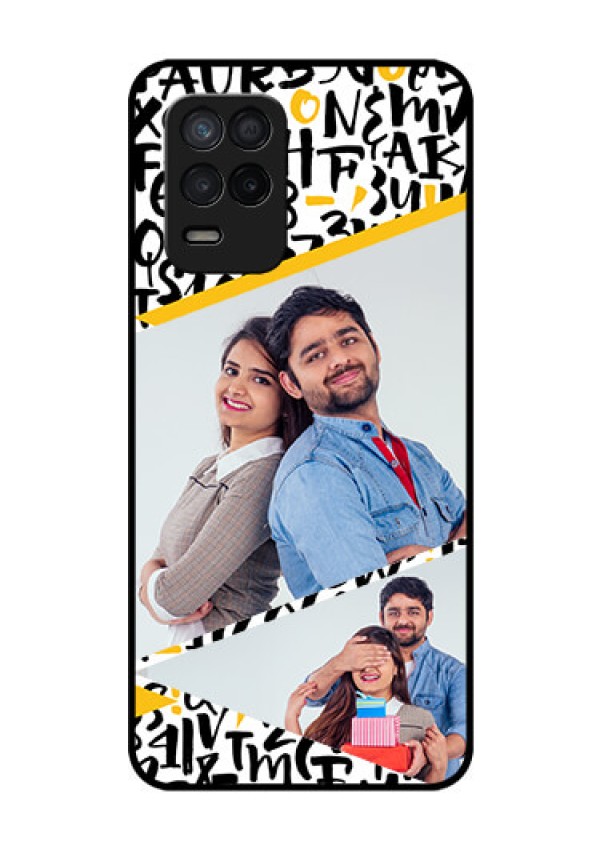 Realme 8s 5G Custom Glass Mobile Case - Letters Pattern Design