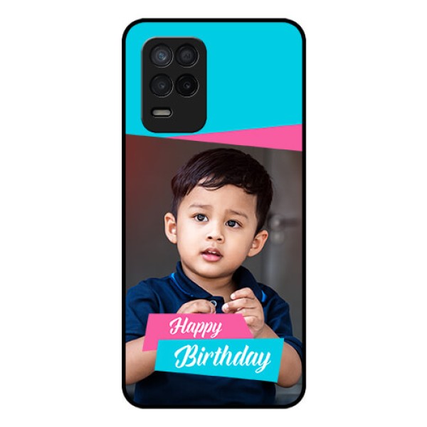 Realme 8s 5G Personalized Glass Phone Case - Image Holder with 2 Color Design