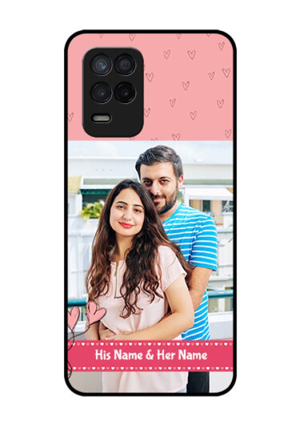 Realme 8s 5G Personalized Glass Phone Case - Love Design Peach Color