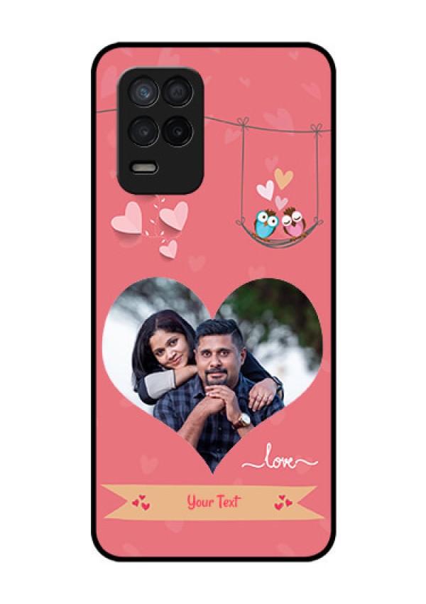 Realme 8s 5G Personalized Glass Phone Case - Peach Color Love Design 