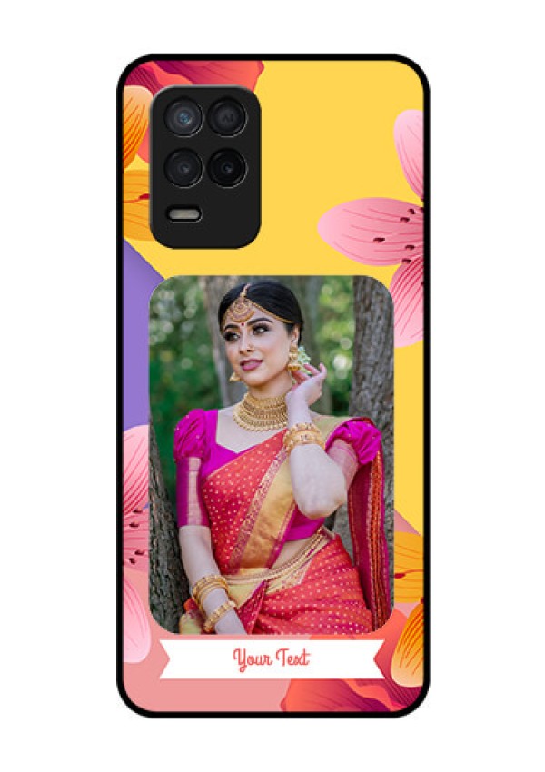 Realme 8s 5G Custom Glass Mobile Case - 3 Image With Vintage Floral Design