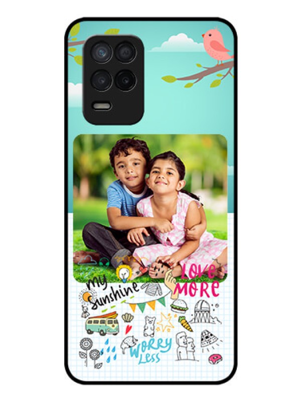 Custom Realme 8s 5G Photo Printing on Glass Case - Doodle love Design