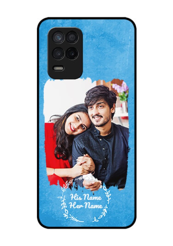 Realme 8S 5G Custom Glass Phone Case - Blue Color Vintage Design