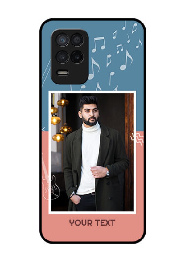 Realme 8s 5G Photo Printing on Glass Case - with Color Musical Note Design