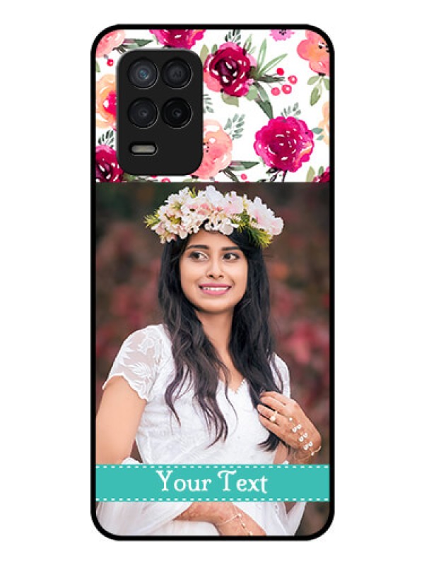 Custom Realme 8s 5G Custom Glass Phone Case - Watercolor Floral Design