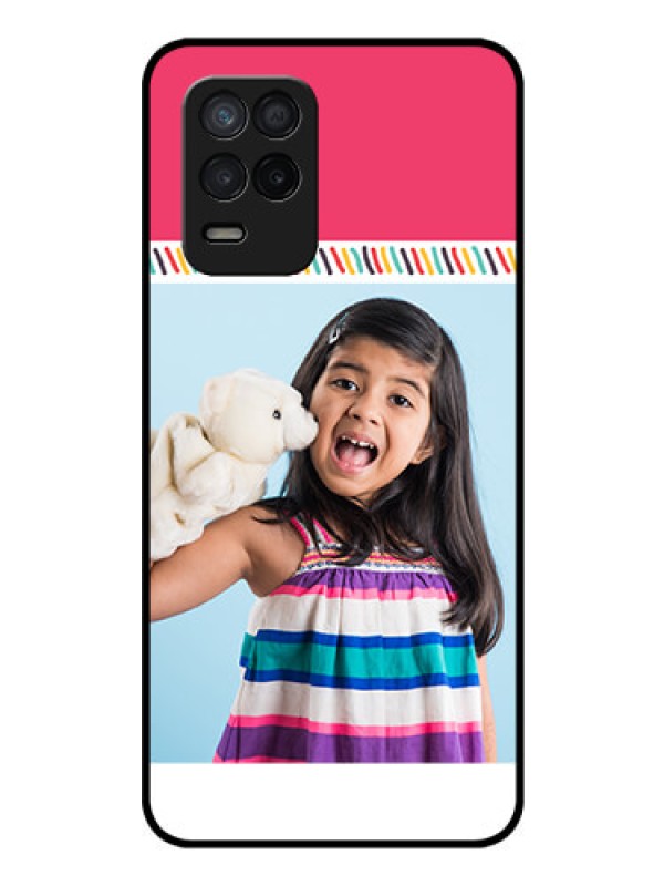 Custom Realme 8s 5G Personalized Glass Phone Case - Line art design