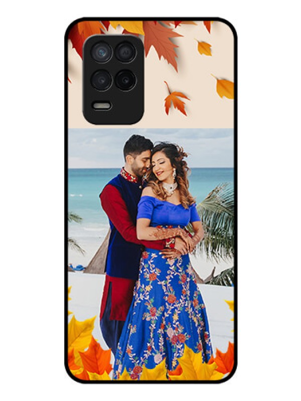 Custom Realme 8s 5G Photo Printing on Glass Case - Autumn Maple Leaves Design