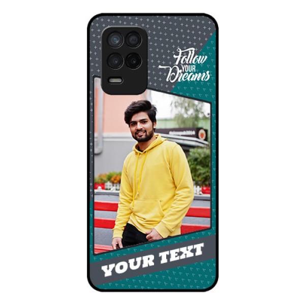 Realme 8s 5G Personalized Glass Phone Case - Background Pattern Design with Quote Realme 8s 5G Personalized Glass Phone Case - Background Pattern Design with Quote