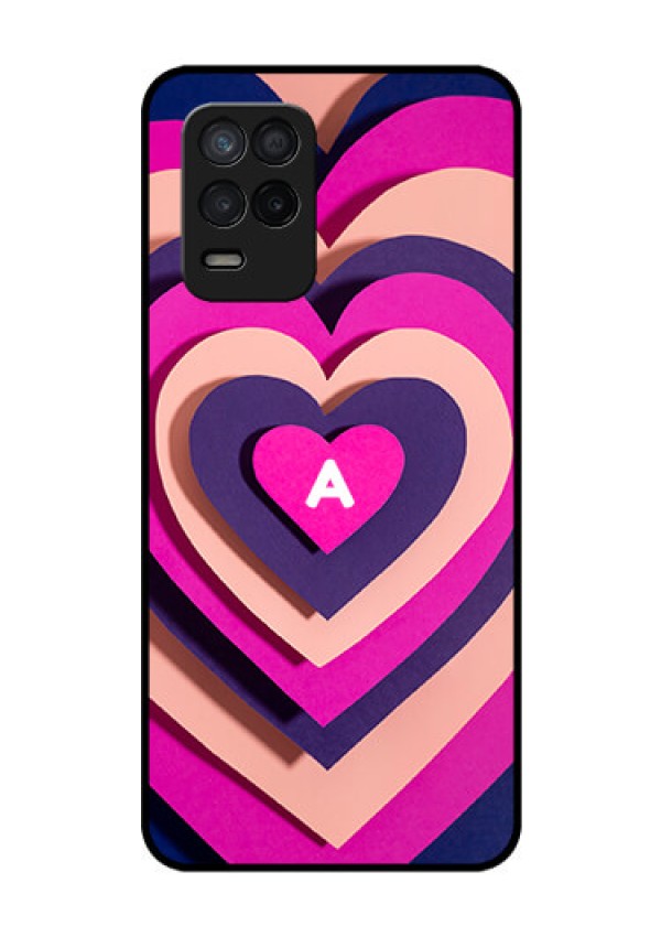 Realme 8s 5G Custom Glass Mobile Case - Cute Heart Pattern Design