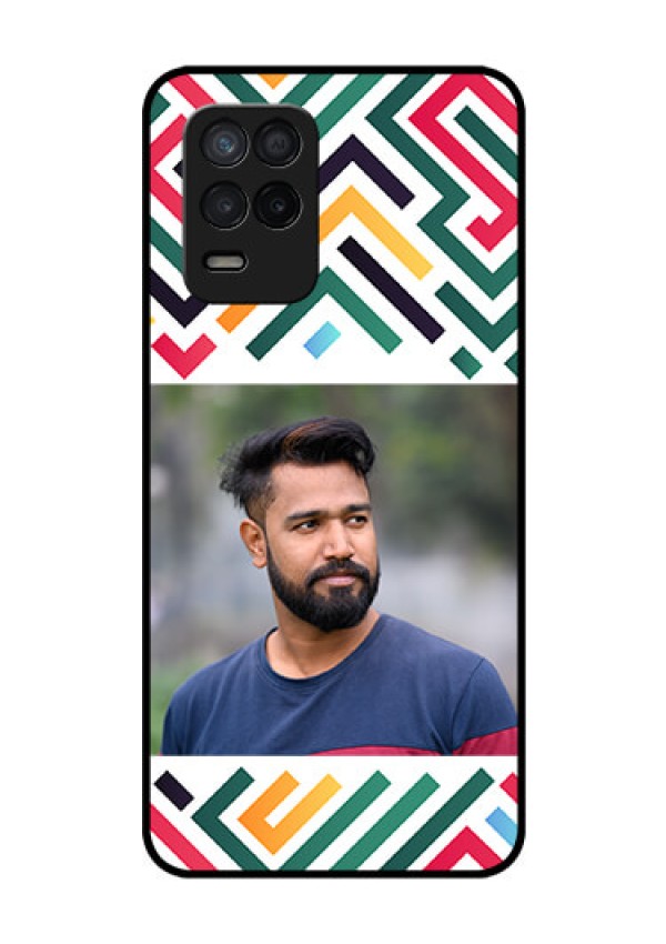 Realme 8s 5G Personalized Glass Phone Case - Colorful Maze Pattern Design