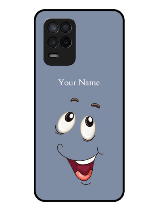 Custom Realme 8s 5G Photo Printing on Glass Case - Laughing Cartoon Face Design