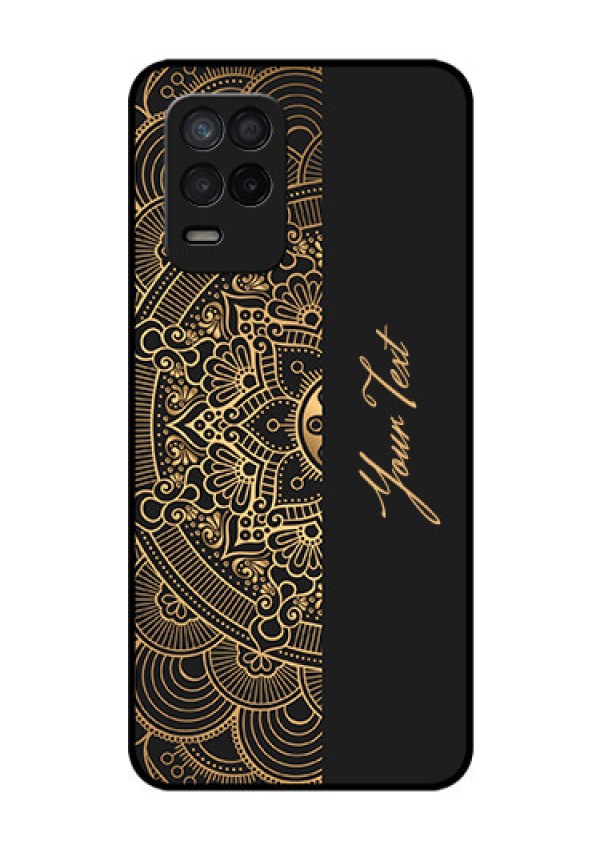 Realme 8s 5G Photo Printing on Glass Case - Mandala art with custom text Design