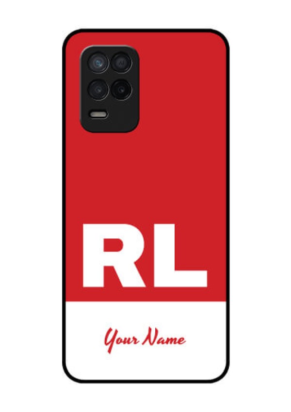 Realme 8s 5G Personalized Glass Phone Case - dual tone custom text Design