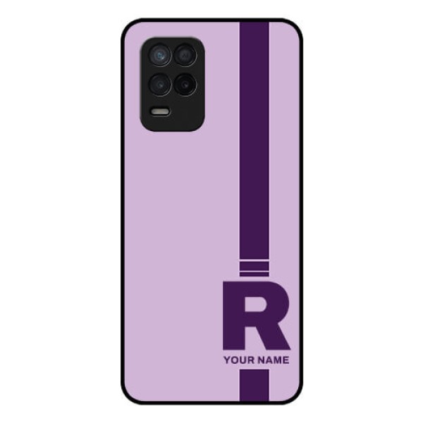 Realme 8s 5G Photo Printing on Glass Case - Simple dual tone stripe with name Design Realme 8s 5G Photo Printing on Glass Case - Simple dual tone stripe with name Design