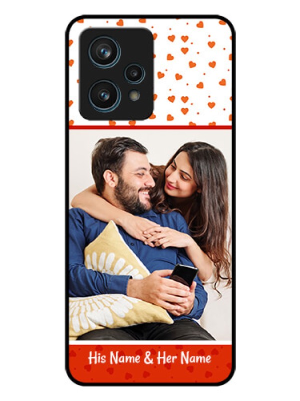 Custom Realme 9 4G Custom Glass Phone Case - Orange Love Symbol Design