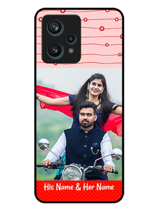 Custom Realme 9 4G Personalized Glass Phone Case - Red Pattern Case Design