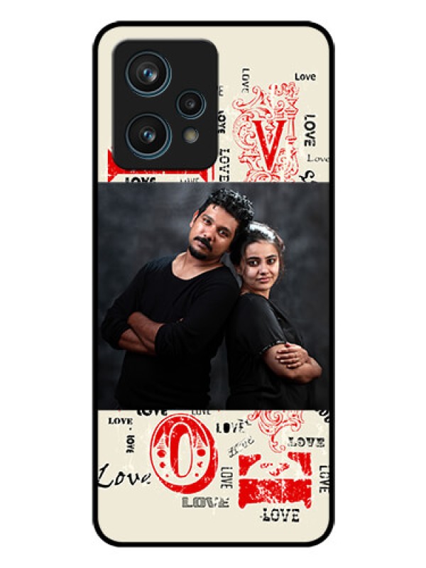 Custom Realme 9 4G Photo Printing on Glass Case - Trendy Love Design Case