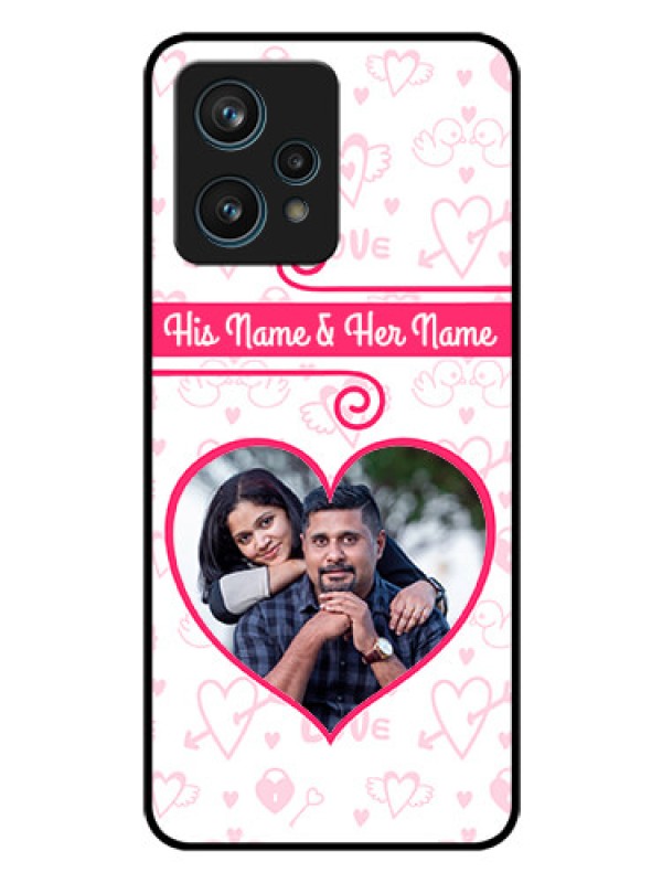 Custom Realme 9 4G Personalized Glass Phone Case - Heart Shape Love Design