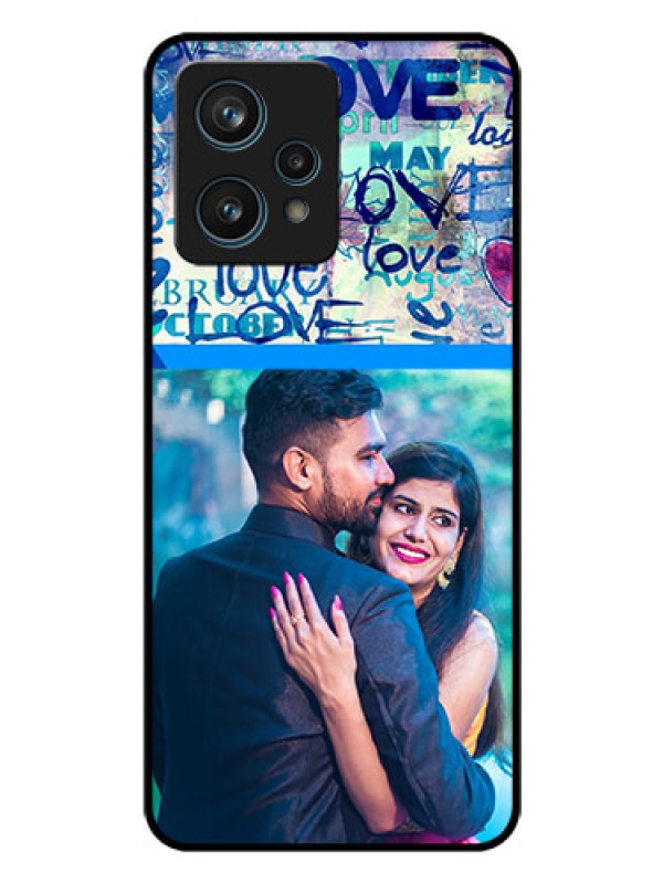 Custom Realme 9 4G Custom Glass Mobile Case - Colorful Love Design