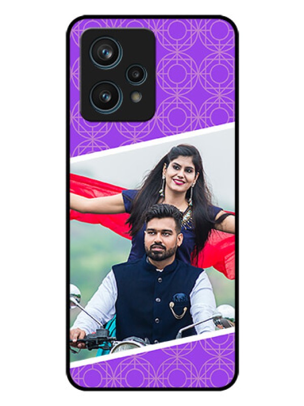 Custom Realme 9 4G Custom Glass Phone Case - Violet Pattern Design