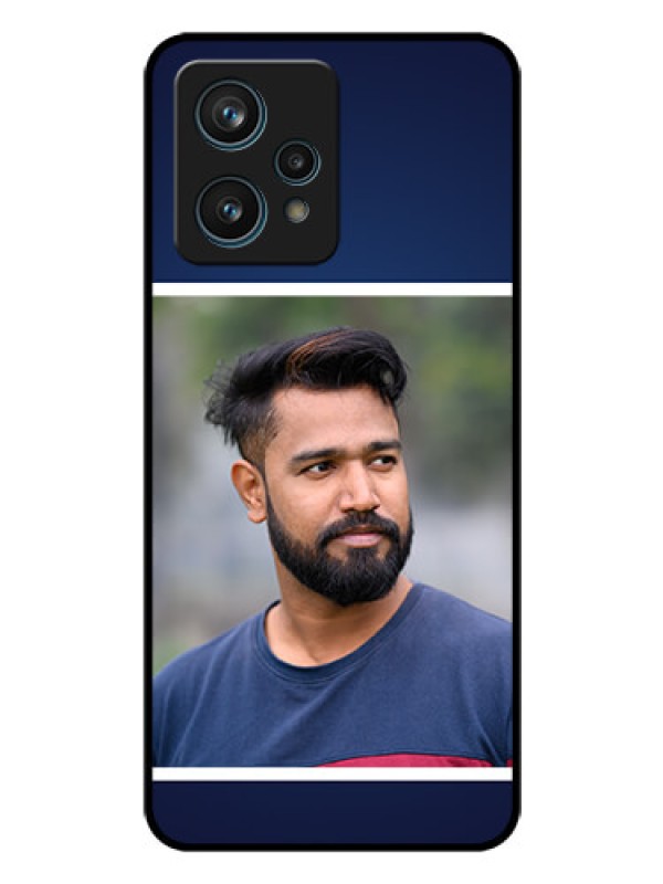 Custom Realme 9 4G Personalized Glass Phone Case - Simple Royal Blue Design