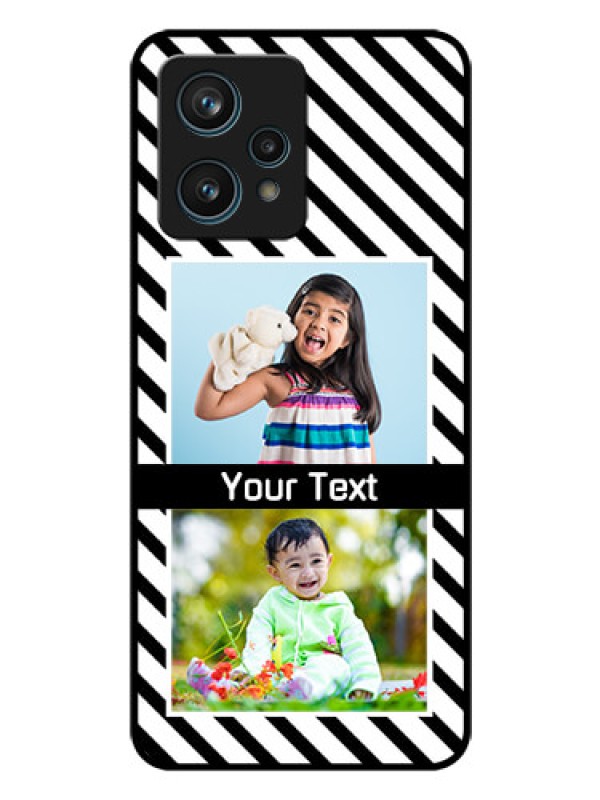 Custom Realme 9 4G Photo Printing on Glass Case - Black And White Stripes Design