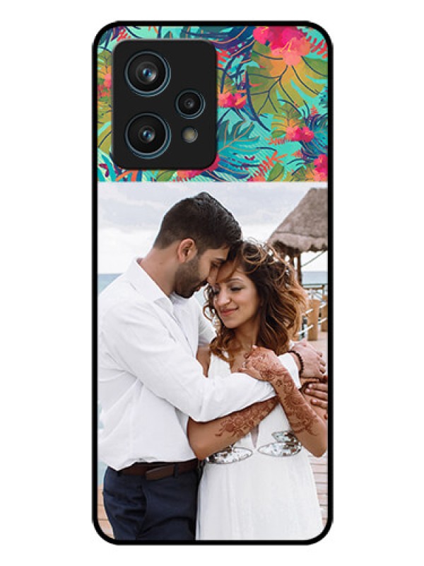 Custom Realme 9 4G Photo Printing on Glass Case - Watercolor Floral Design