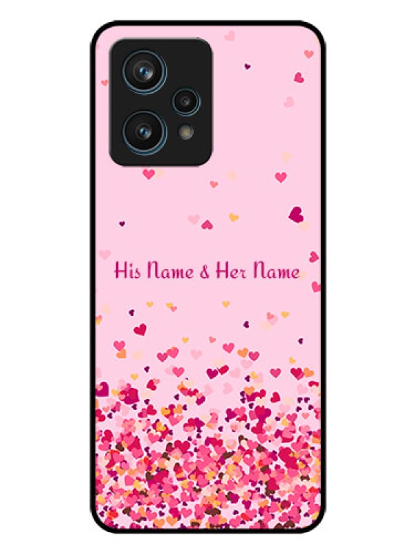 Custom Realme 9 4G Photo Printing on Glass Case - Floating Hearts Design