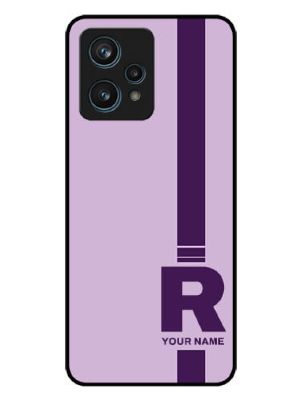 Custom Realme 9 4G Photo Printing on Glass Case - Simple dual tone stripe with name Design