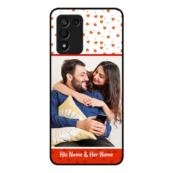 Realme 9 5G Speed Edition Custom Glass Phone Case - Orange Love Symbol Design