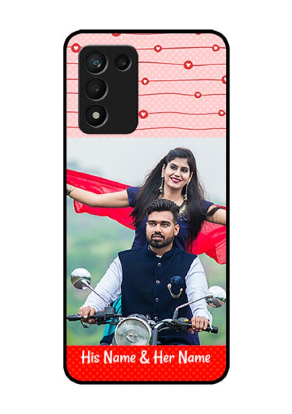 Realme 9 5G Speed Edition Personalized Glass Phone Case - Red Pattern Case Design