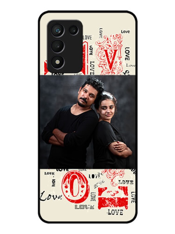 Custom Realme 9 5G Speed Edition Photo Printing on Glass Case - Trendy Love Design Case