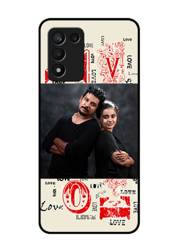 Realme 9 5G Speed Edition Photo Printing on Glass Case - Trendy Love Design Case