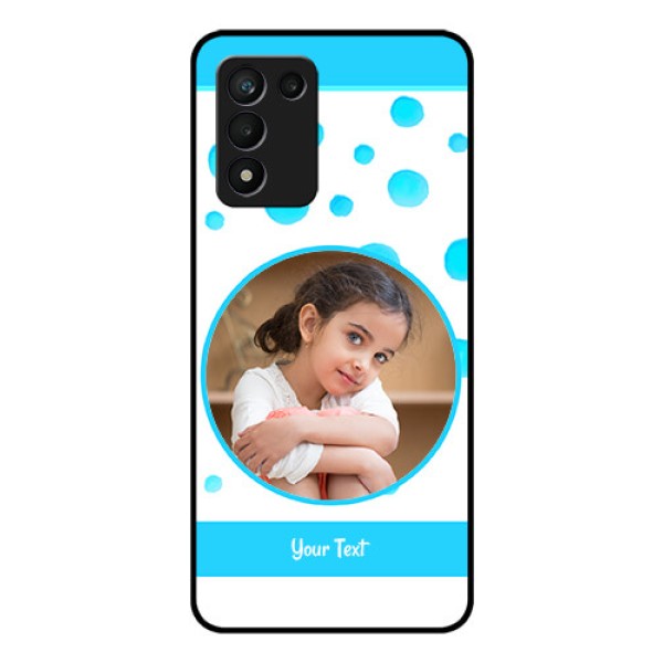 Realme 9 5G Speed Edition Photo Printing on Glass Case - Blue Bubbles Pattern Design Realme 9 5G Speed Edition Photo Printing on Glass Case - Blue Bubbles Pattern Design