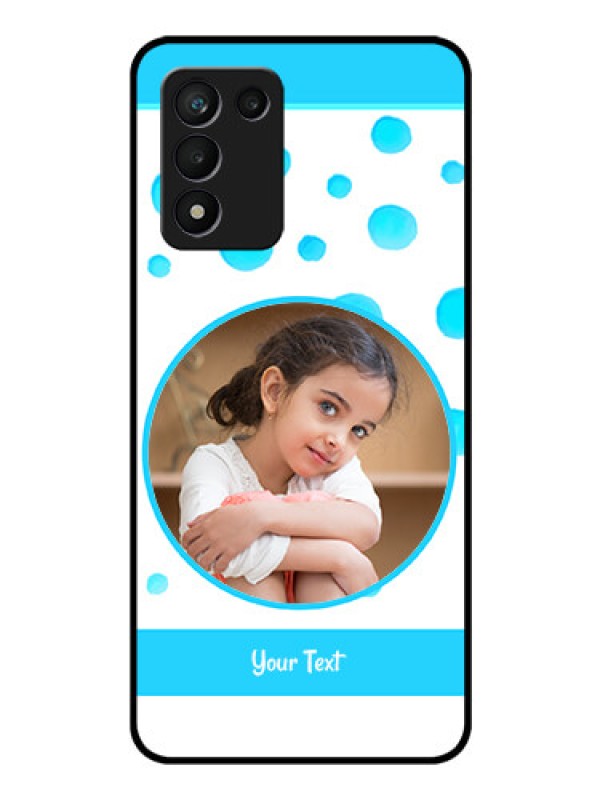 Custom Realme 9 5G Speed Edition Photo Printing on Glass Case - Blue Bubbles Pattern Design