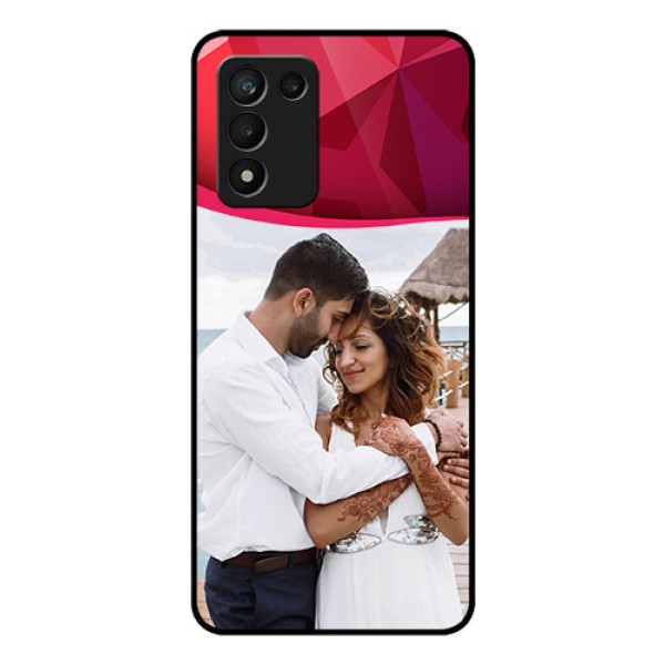 Realme 9 5G Speed Edition Custom Glass Mobile Case - Red Abstract Design