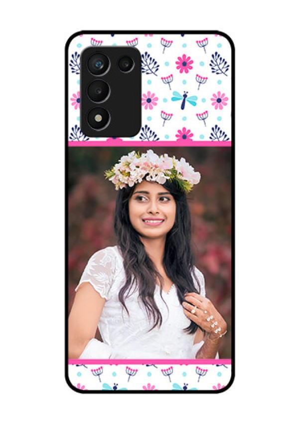 Realme 9 5G Speed Edition Photo Printing on Glass Case - Colorful Flower Design
